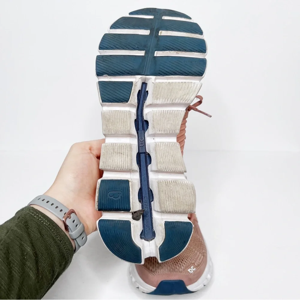 On Running Women's Coral and Navy Cloud Athletic Shoes